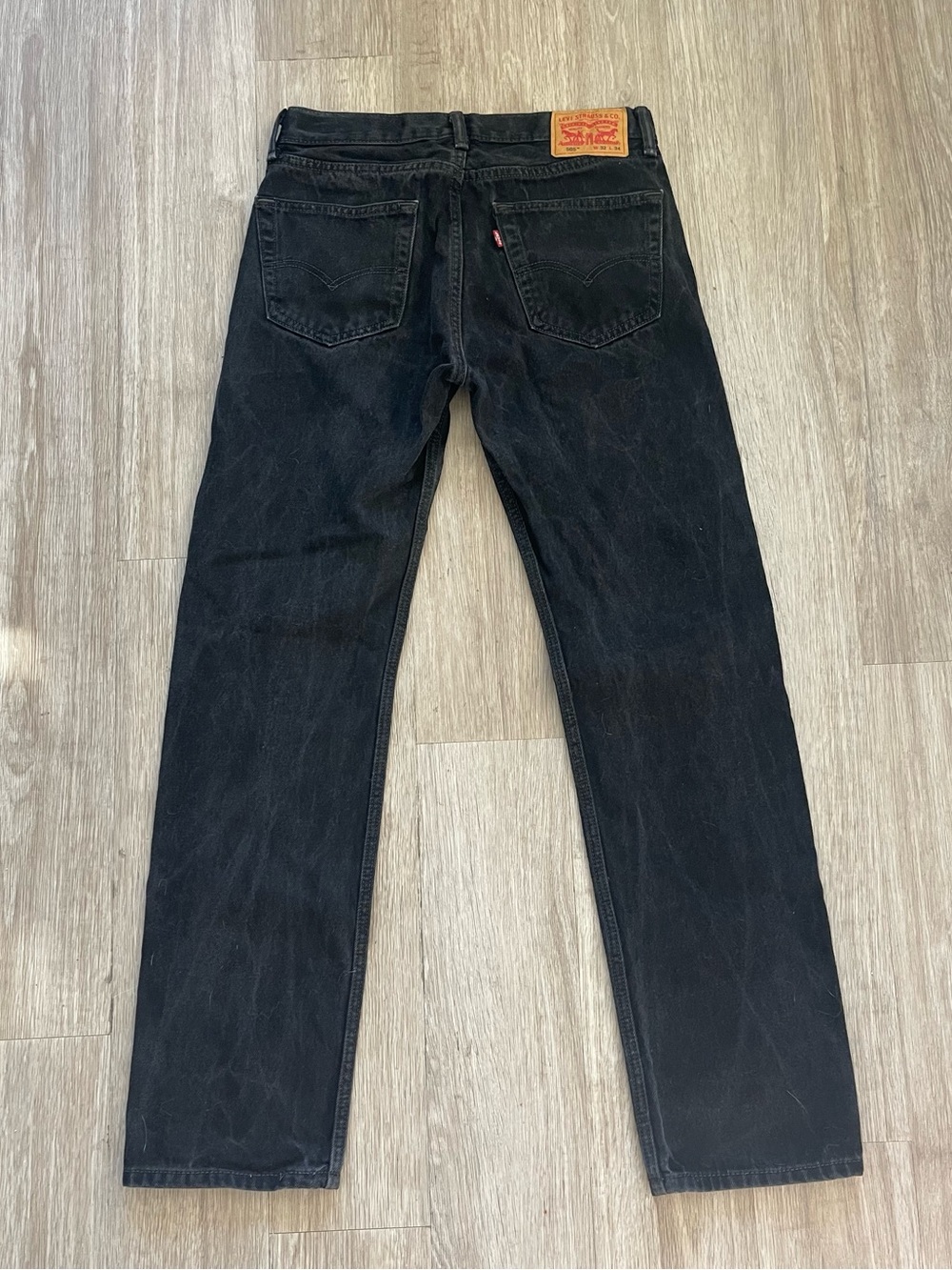 Levi’s 505 Black Wash Straight Leg Jeans W32 L34 Faded Charcoal Denim